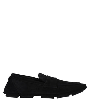 Dolce & Gabbana Black Leather Slip-On Loafers