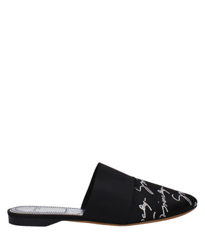 Givenchy Black Satin Slippers