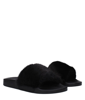 Givenchy Black Cotton Slippers