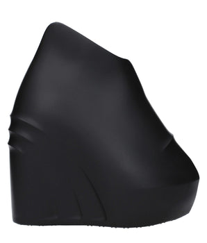 Givenchy Black Cotton Wedge Sandals