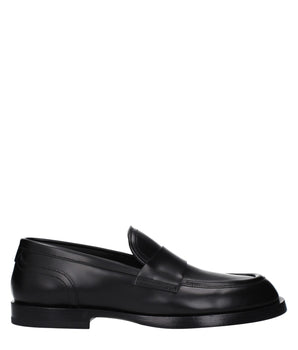 Dolce & Gabbana Black Leather Slip-On Loafers
