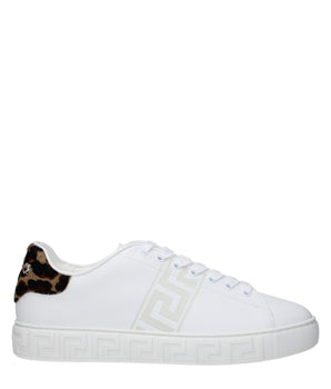 Versace White Leather Low Top Sneakers