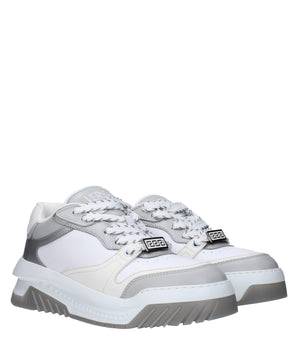 Versace White Leather Chunky Sneakers