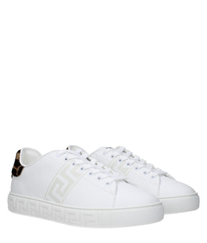 Versace White Leather Low Top Sneakers