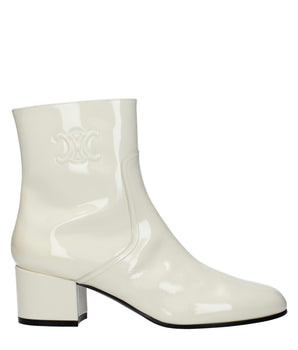 Celine Beige Leather Ankle Boots