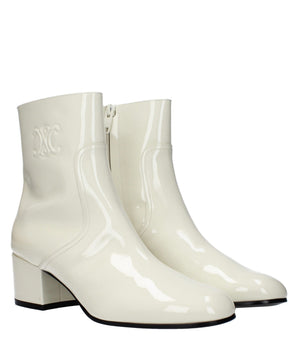 Celine Beige Leather Ankle Boots