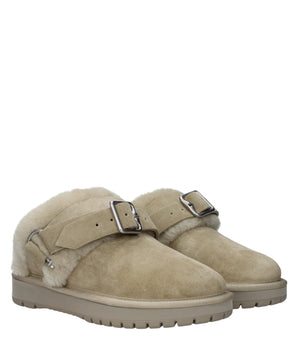 Burberry Green Leather Slippers