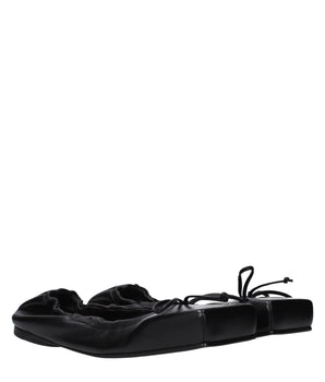 Jacquemus Black Leather Ballet Flats