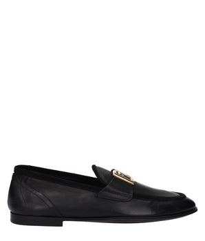 Dolce & Gabbana Black Leather Slip-On Loafers