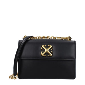 Off-White Black Leather Crossbody Bags