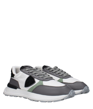 Philippe Model White Fabric Low Top Sneakers