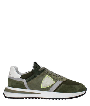 Philippe Model Green Leather Athletic Sneakers