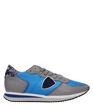 Philippe Model Blue Fabric Low Top Sneakers
