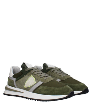 Philippe Model Green Leather Athletic Sneakers