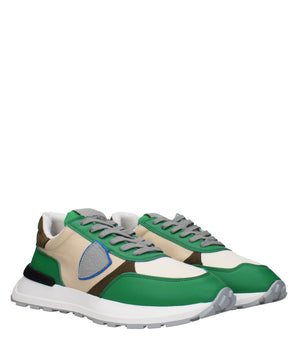Philippe Model Green Fabric Athletic Sneakers
