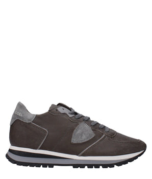 Philippe Model Gray Leather Sneakers