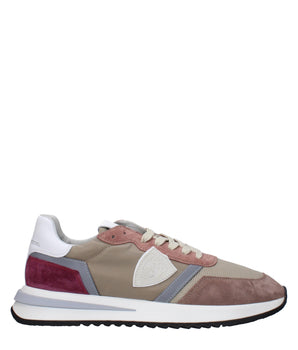 Philippe Model Beige Fabric Low Top Sneakers