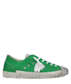 Philippe Model Green Leather Low Top Sneakers