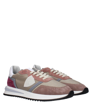 Philippe Model Beige Fabric Low Top Sneakers