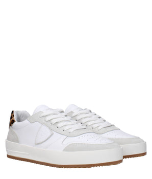 Philippe Model White Leather Low Top Sneakers