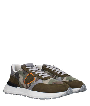 Philippe Model Green Fabric Athletic Sneakers