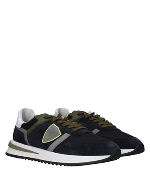 Philippe Model Blue Leather Athletic Sneakers