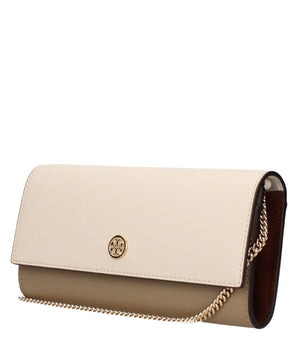 Tory Burch Beige Leather Clutch Bag