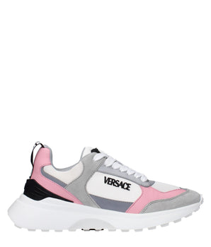 Versace White Fabric Sneakers