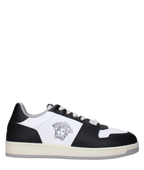 Versace White Leather Low Top Sneakers