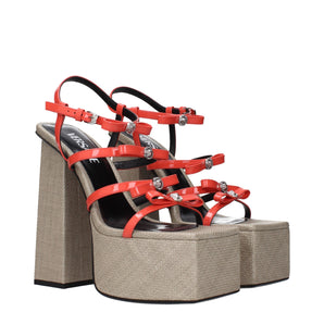 Versace Orange Leather Platforms