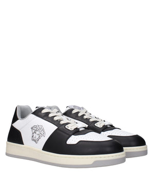 Versace White Leather Low Top Sneakers