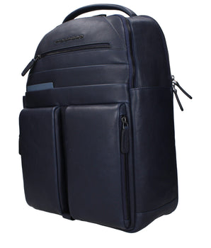 Piquadro Blue Leather Backpack