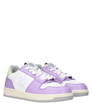 Versace White Leather Low Top Sneakers