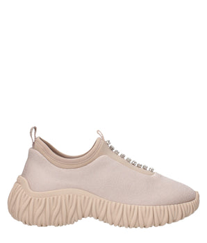 Miu Miu Beige Fabric Sneakers