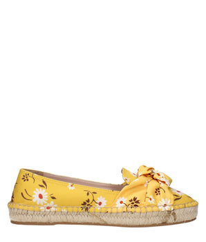 Miu Miu Yellow Fabric Espadrilles