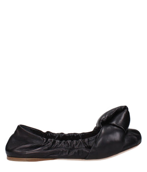 Miu Miu Black Leather Ballet Flats
