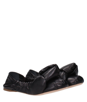 Miu Miu Black Leather Ballet Flats