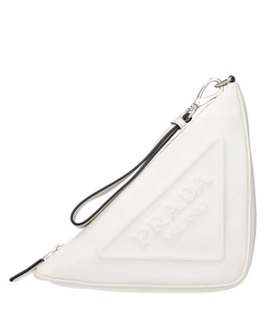 Prada White Leather Clutch Bag