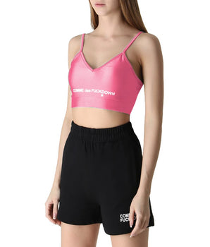 Comme Des Fuckdown Pink Polyester Women Top