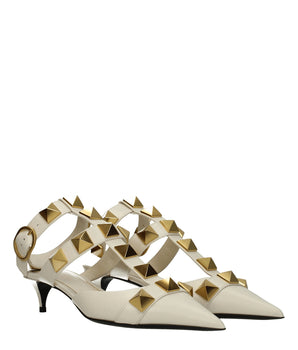 Valentino Garavani Beige Leather Stiletto Heel Sandals