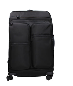 Piquadro Black Fabric Luggage And Travel