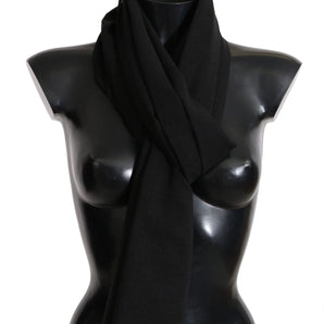 Dolce &amp; Gabbana Elegant Black Wool Blend Scarf