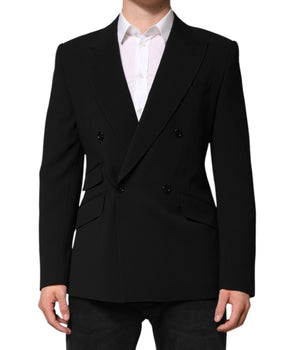 Dolce &amp; Gabbana Black SICILIA Double Breasted Coat Blazer