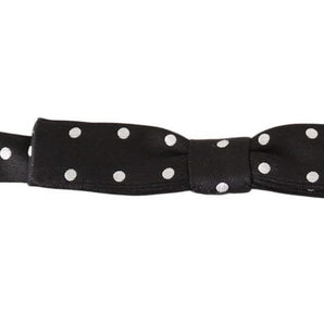 Dolce & Gabbana Elegant Black Polka Dot Silk Bow Tie