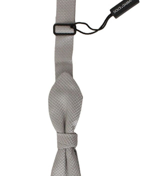 Dolce & Gabbana Elegant Silk Gray Bow Tie Dolce & Gabbana 