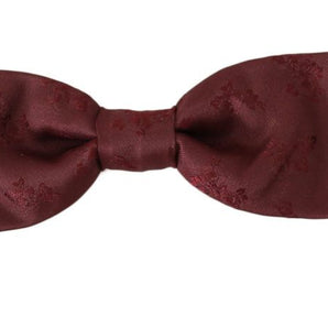 Dolce &amp; Gabbana Elegant Maroon Silk Bow Tie