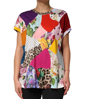 Dolce &amp; Gabbana Multicolor Patchwork Cotton Silk Blouse Top