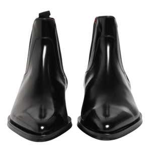 Dolce & Gabbana Black Leather MILLENIALS Mid Calf Boots Shoes