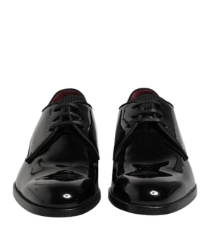 Dolce &amp; Gabbana Black Leather Lace Up Men's Derby Formal Shoes