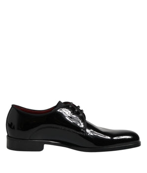 Dolce &amp; Gabbana Black Leather Lace Up Men's Derby Formal Shoes